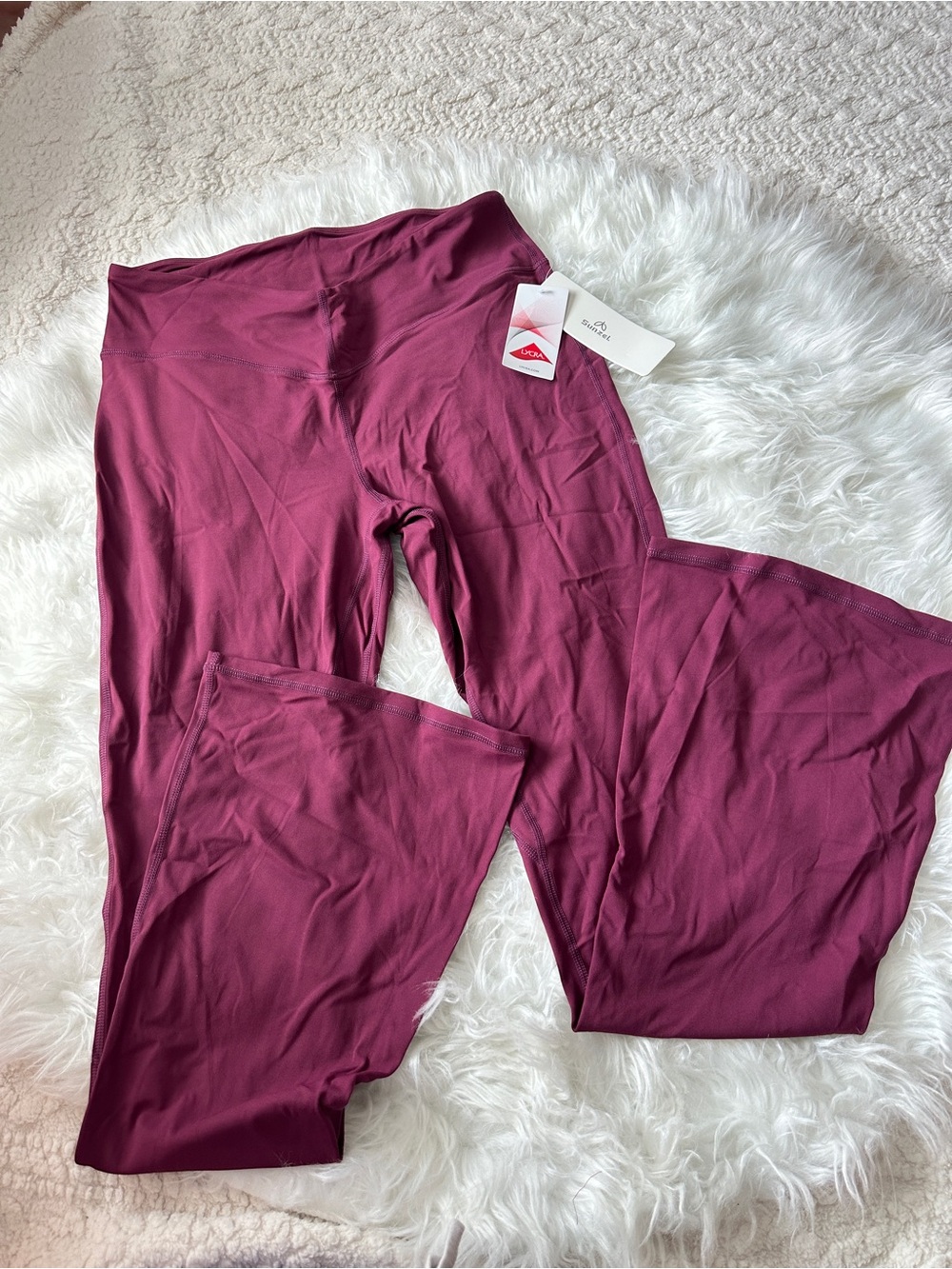 Sunzel Women's Crossover Waist Mini Flare Leggings for Yoga Workout
